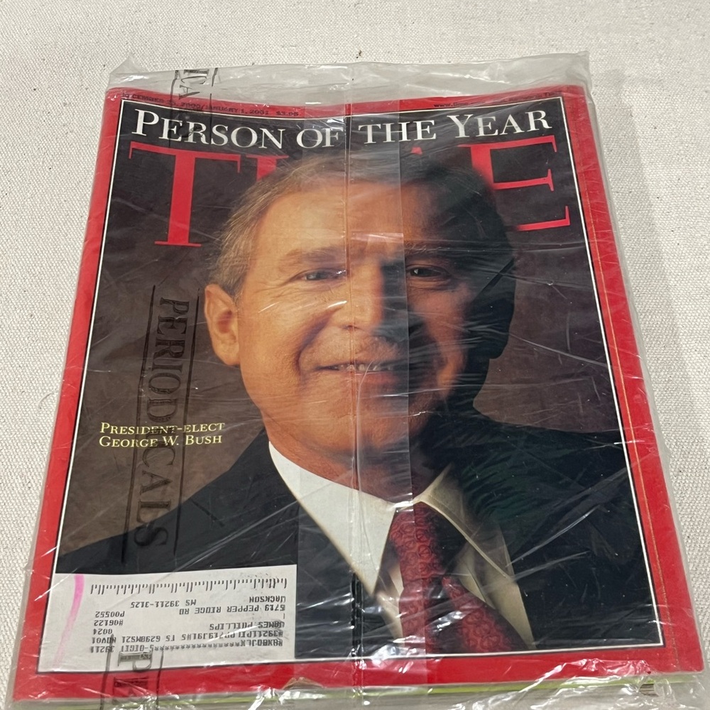 Wow! TIME Magazine Person of the Year Cover President Elect George W. Bush, 2…